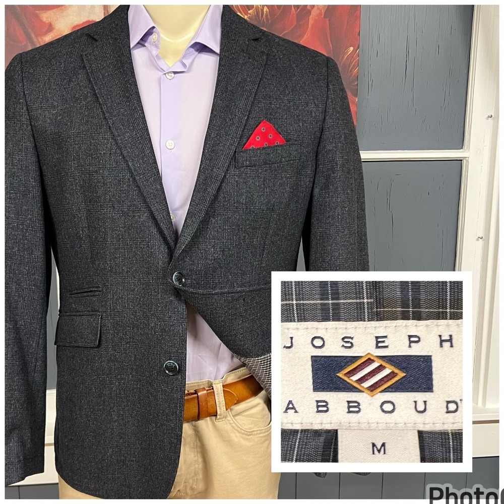 Joseph Abboud Soft Tweed Blazer Jacket Sport Coat Mens Sz Medium (40R) Navy/Gray